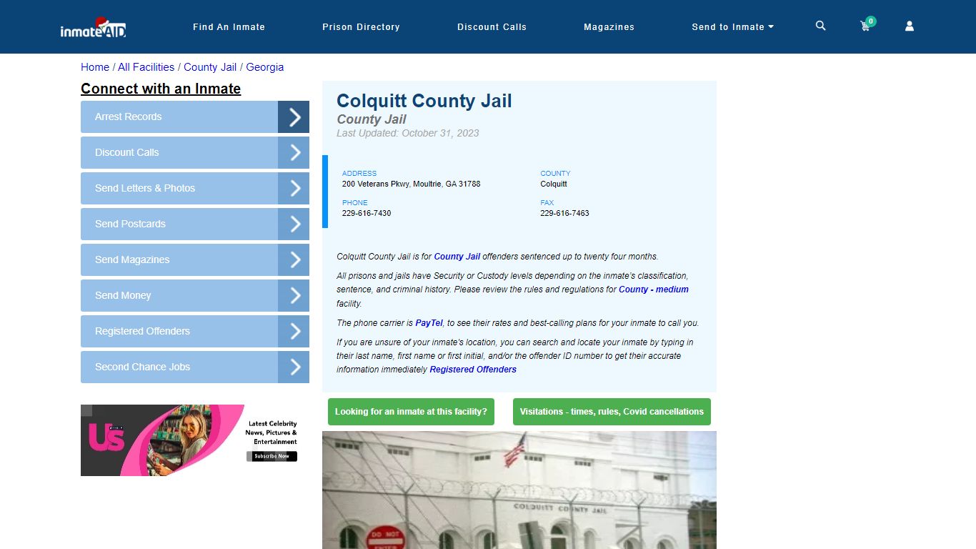 Colquitt County Jail - Inmate Locator - Moultrie, GA