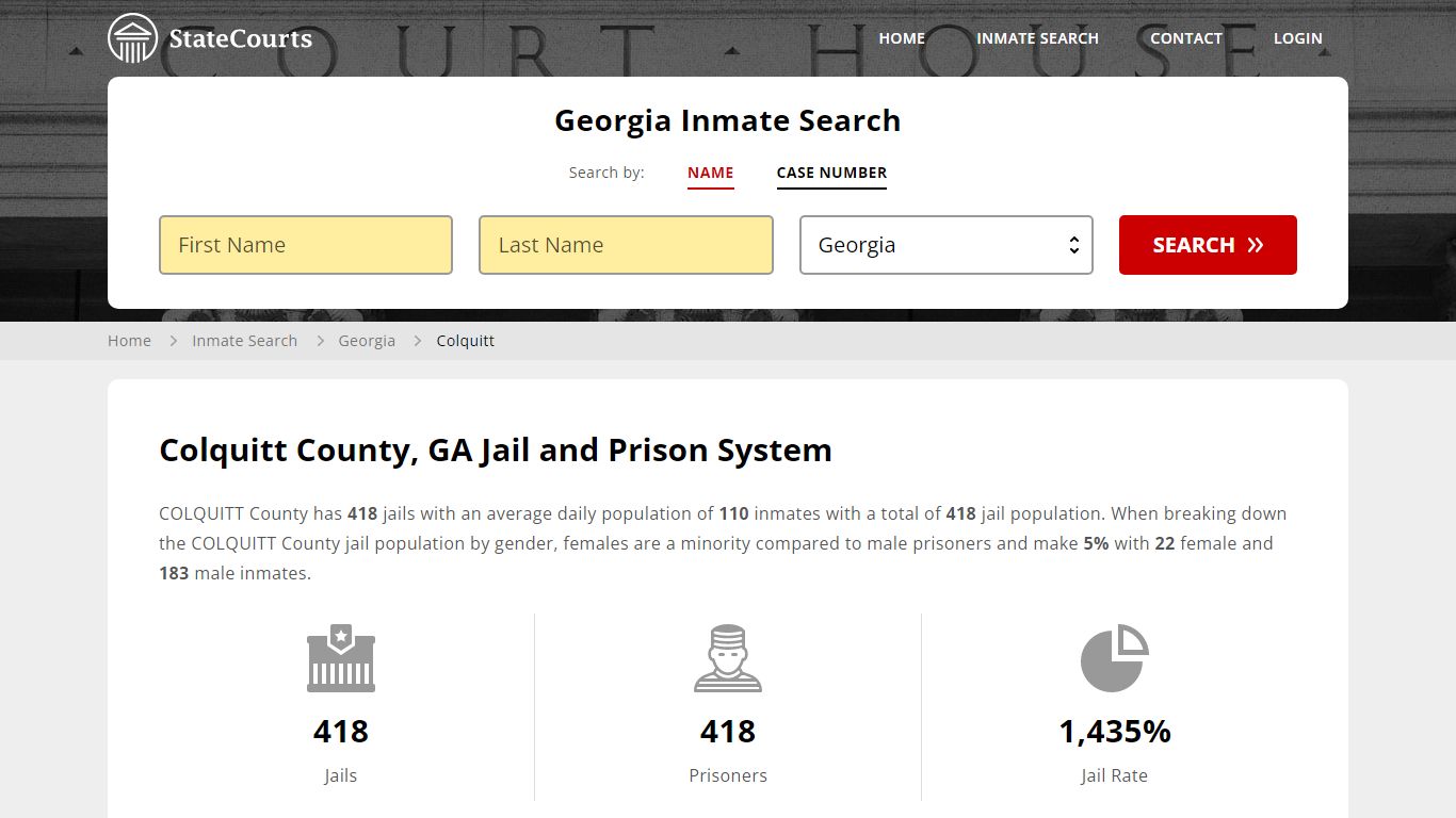 Colquitt County, GA Inmate Search - StateCourts